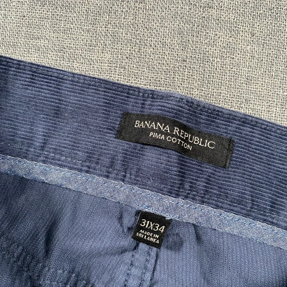 Banana‎ Republic Corduroy Pants Mens 31x34 Blue Gray Pima Cotton Straight Leg